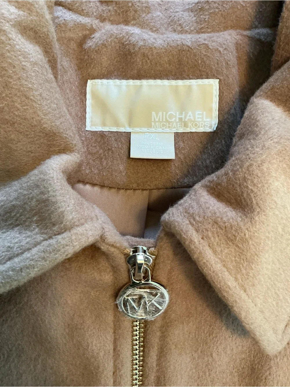 NWOT Michael Kors Classic Zip-Front Women's Coat in Camel XLP